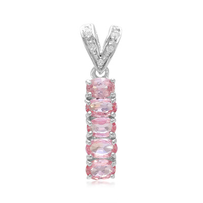 Pendentif en argent et Saphir Padparadscha