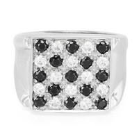 Bague pour homme en argent et Spinelle noir