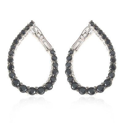 Boucles d'oreilles en argent et Spinelle noir