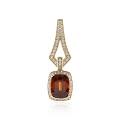 Pendentif en or et Zircon rouge du soir (de Melo)