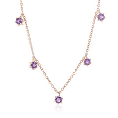 Collier en argent et Améthyste Rose de France
