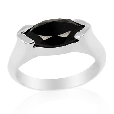 Bague pour homme en argent et Spinelle noir