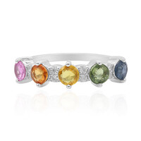 Bague en argent et Saphir parme