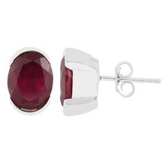 Boucles d'oreilles en argent et Rubis de Madagascar