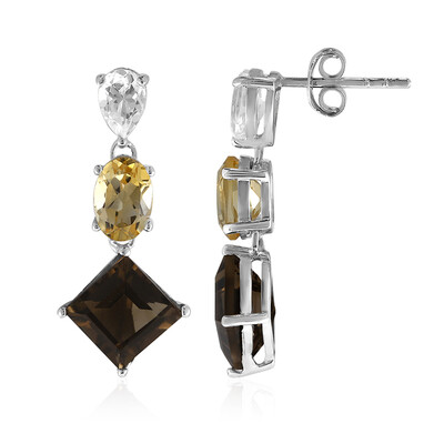 Boucles d'oreilles en argent et Quartz fumé