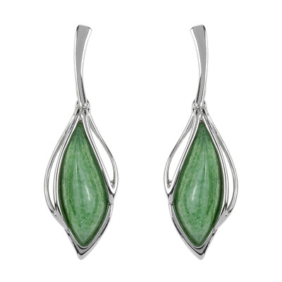 Boucles d'oreilles en argent et Quartz vert (dagen)