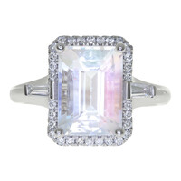 Bague en or et Pierre de Lune arc-en-ciel (CIRARI)