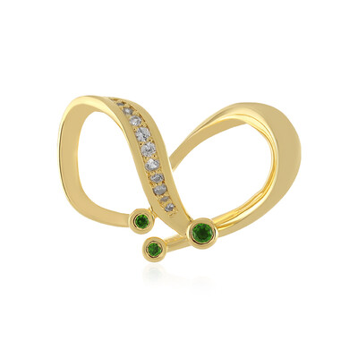 Pendentif en argent et Diopside de Russie (MONOSONO COLLECTION)