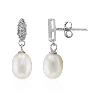 Boucles d'oreilles en argent et Perle de culture d'eau douce