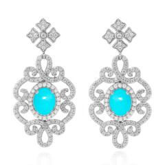 Boucles d'oreilles en argent et Turquoise Sleeping Beauty (Dallas Prince Designs)