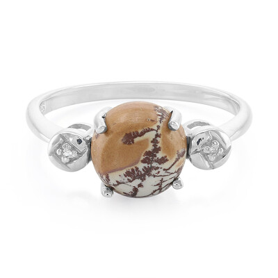 Bague en argent et Jaspe dendritique de Sonora