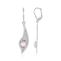 Boucles d'oreilles en argent et Quartz rose