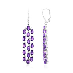 Boucles d'oreilles en argent et Améthyste de Zambie