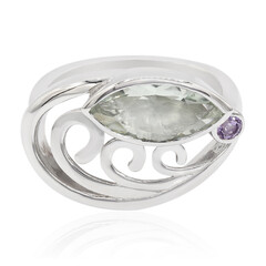 Bague en argent et Améthyste verte