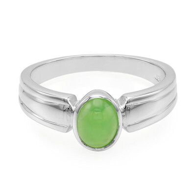 Bague pour homme en argent et Chrysoprase impériale