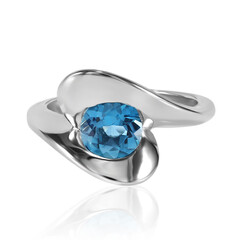 Bague en argent et Topaze bleu Suisse