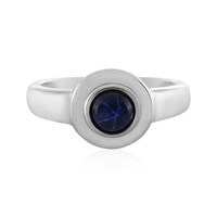 Bague en argent et Saphir étoilé bleu