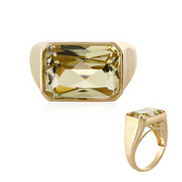 Bague en or et Kunzite jaune canari