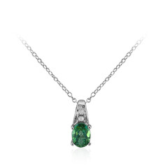 Collier en argent et Topaze vert papillon