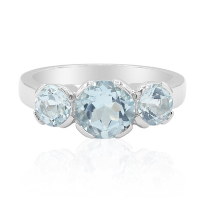 Bague en argent et Topaze bleu ciel