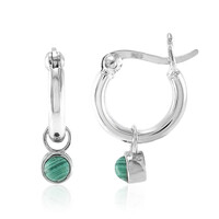 Boucles d'oreilles en argent et Malachite