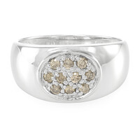 Bague pour homme en argent et Diamant chocolat
