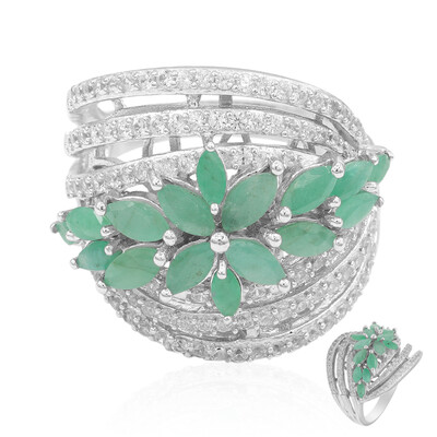 Bague en argent et Emeraude