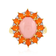 Bague en argent et Opale rose
