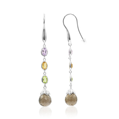 Boucles d'oreilles en argent et Quartz fumé