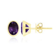 Boucles d'oreilles en or et Améthyste de Zambie
