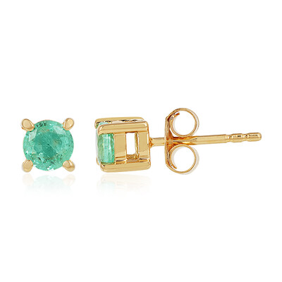 Boucles d'oreilles en argent et Emeraude de Russie