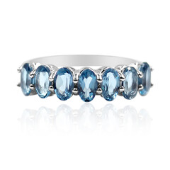 Bague en argent et Topaze bleu de Londres