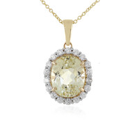 Collier en or et Kunzite jaune canari
