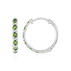 Boucles d'oreilles en argent et Diopside de Russie