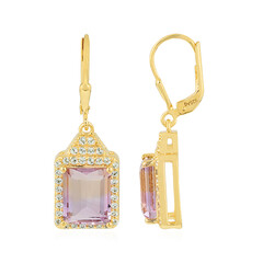 Boucles d'oreilles en argent et Amétrine