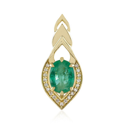 Pendentif en or et Emeraude de Zambie AAA (de Melo)