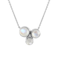 Collier en argent et Pierre de Lune arc-en-ciel (KM by Juwelo)