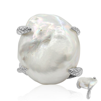 Bague en argent et Perle de culture d'eau douce (TPC)