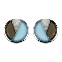 Boucles d'oreilles en argent et Agate bleue