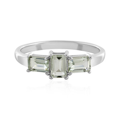Bague en argent et Améthyste verte
