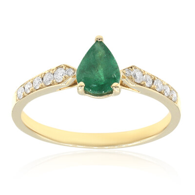 Bague en or et Emeraude de Zambie AAA (CIRARI)