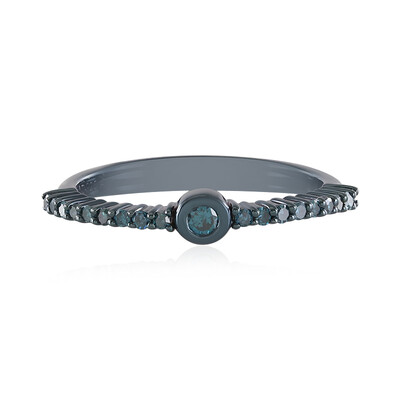 Bague en argent et Diamant bleu I2