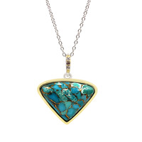 Collier en argent et Turquoise cuivrée bleue (Faszination Türkis)