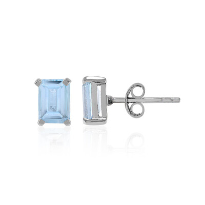 Boucles d'oreilles en argent et Topaze bleu ciel