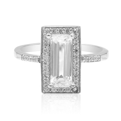 Bague en argent et Topaze blanche