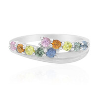 Bague en argent et Saphir parme