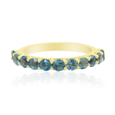 Bague en argent et Topaze bleu de Londres