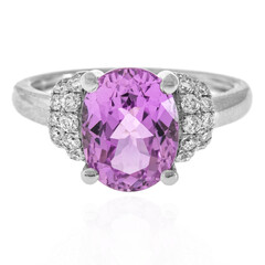 Bague en platine et Kunzite du Brésil