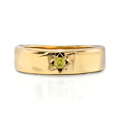 Bague en argent et Diamant jaune I2