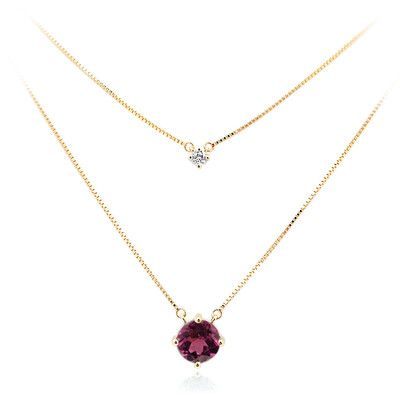 Collier en or et Grenat magenta (de Melo)